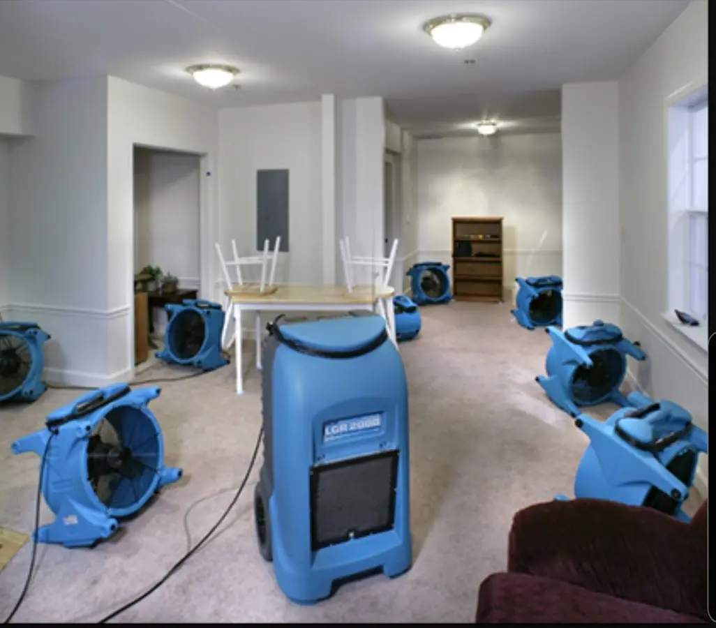 Air movers and dehumidifier setup for Water Damage Restoration in Fort Myers